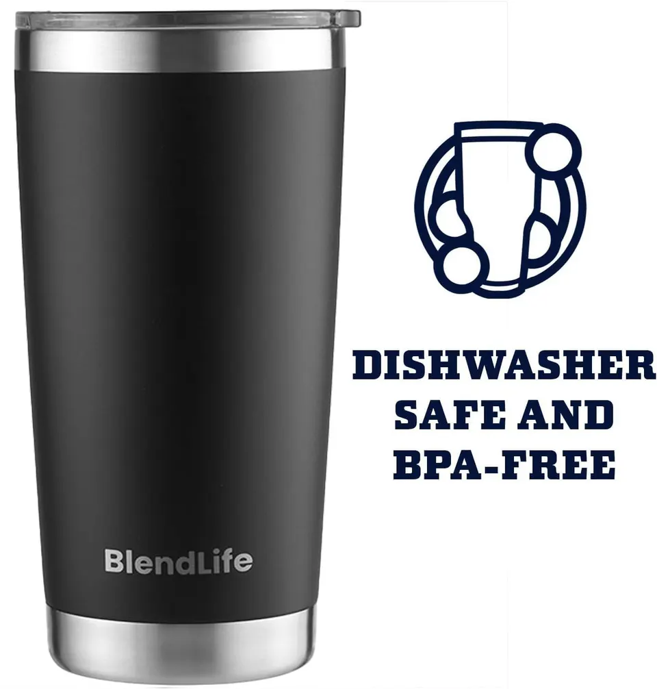 BlendLife Premium Insulated Tumbler (600ml) with Straw · thumbnail 4