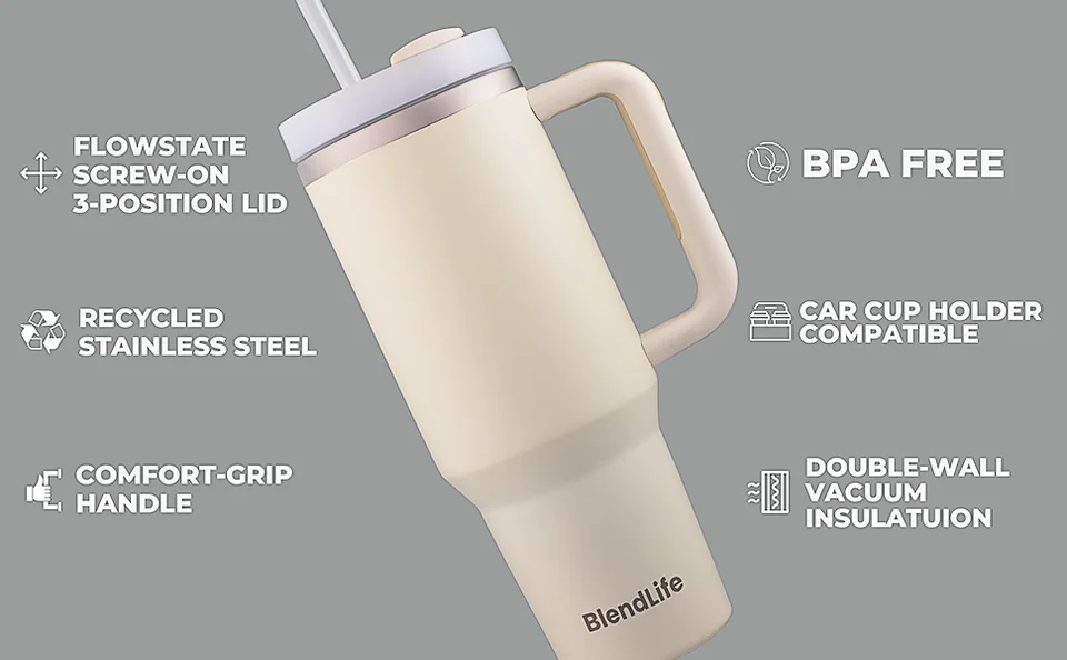 BlendLife Premium Vacuum Tumbler (1200ml) with Handle & Straw — feature image 1