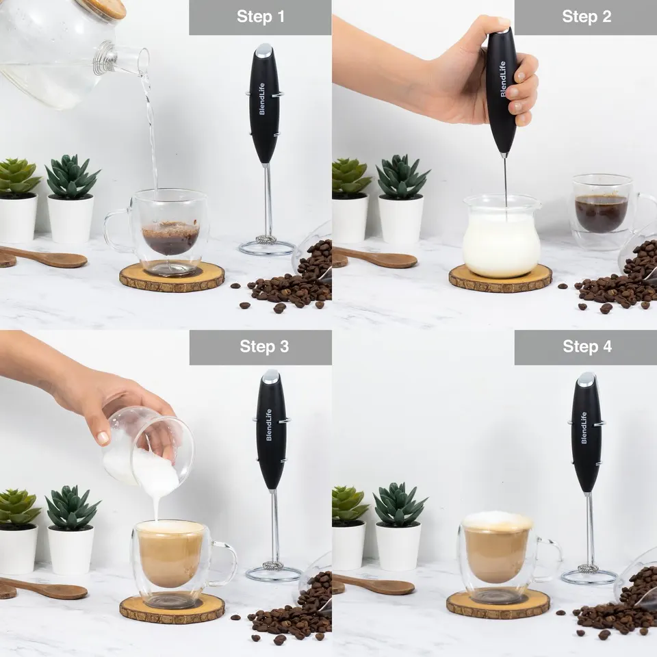 BlendLife Handheld Milk Frother - Black · thumbnail 8
